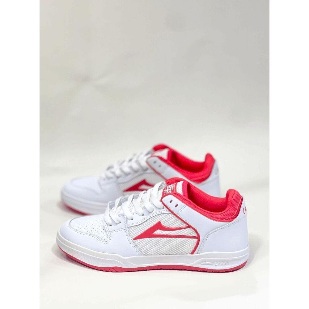 Lakai Men's Telford Low Shoes - White/Red Suede 9 - Picture 2 of 10